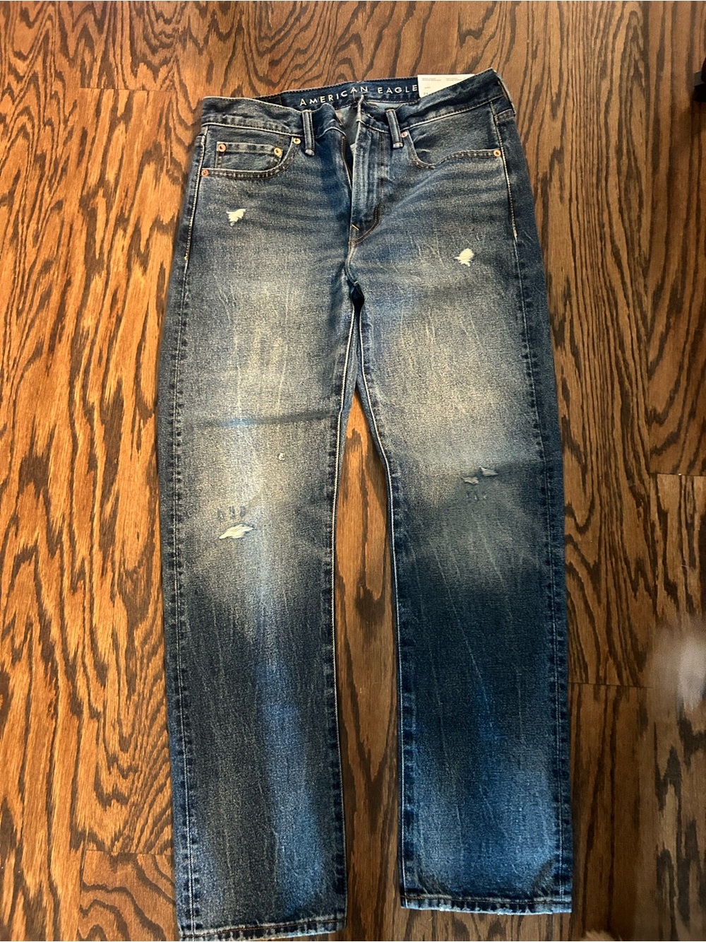 American Eagle Outfitters Men's Faded Blue Straight Jeans 29/32